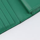 PRADA Compact Wallet Saffiano leather Green Gold Tone Auth 208099V-25