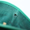 PRADA Compact Wallet Saffiano leather Green Gold Tone Auth 208099V-10