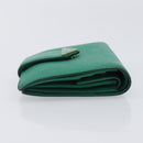 PRADA Compact Wallet Saffiano leather Green Gold Tone Auth 208099V-4