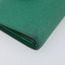 PRADA Compact Wallet Saffiano leather Green Gold Tone Auth 208099V-15