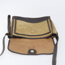 LOEWE Shoulder Bag Suede Beige Gold Tone Auth 208101-19