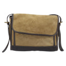 LOEWE Shoulder Bag Suede Beige Gold Tone Auth 208101-13