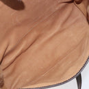LOEWE Shoulder Bag Suede Beige Gold Tone Auth 208101-12