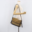 LOEWE Shoulder Bag Suede Beige Gold Tone Auth 208101-24