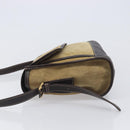 LOEWE Shoulder Bag Suede Beige Gold Tone Auth 208101-4