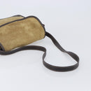 LOEWE Shoulder Bag Suede Beige Gold Tone Auth 208101-7