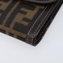 FENDI Zucca Canvas Long Wallet Brown Auth 208102V-10