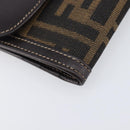 FENDI Zucca Canvas Long Wallet Brown Auth 208102V-11