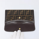 FENDI Zucca Canvas Long Wallet Brown Auth 208102V-12