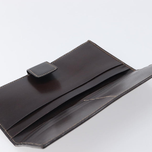 FENDI Zucca Canvas Long Wallet Brown Auth 208102V