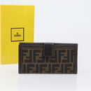 FENDI Zucca Canvas Long Wallet Brown Auth 208102V-23
