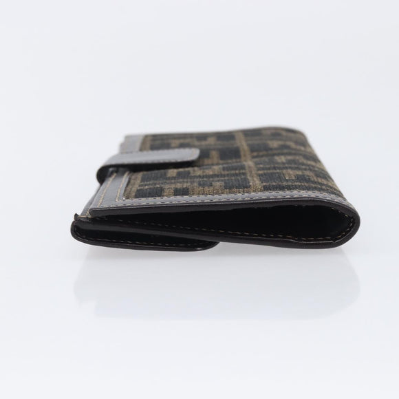 FENDI Zucca Canvas Long Wallet Brown Auth 208102V