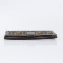 FENDI Zucca Canvas Long Wallet Brown Auth 208102V-6