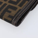 FENDI Zucca Canvas Long Wallet Brown Auth 208102V-8