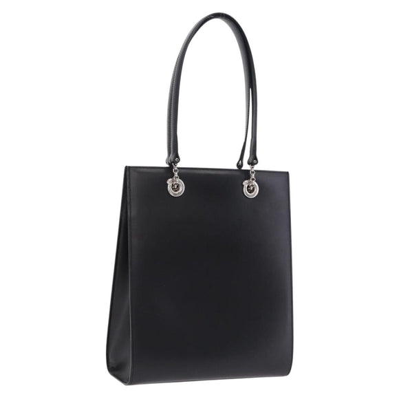 Cartier PANTHERE Shoulder Bag Leather Black Silver Auth 208103V