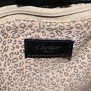 Cartier PANTHERE Shoulder Bag Leather Black Silver Auth 208103V-16