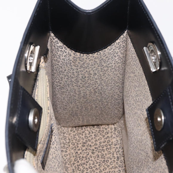 Cartier PANTHERE Shoulder Bag Leather Black Silver Auth 208103V