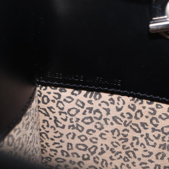 Cartier PANTHERE Shoulder Bag Leather Black Silver Auth 208103V