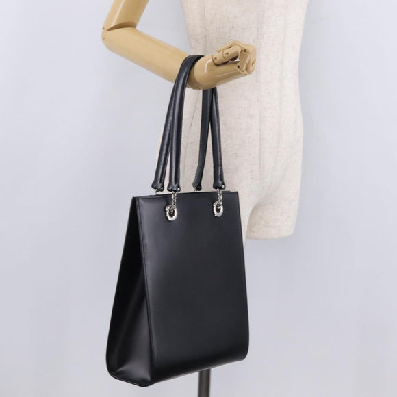 Cartier PANTHERE Shoulder Bag Leather Black Silver Auth 208103V