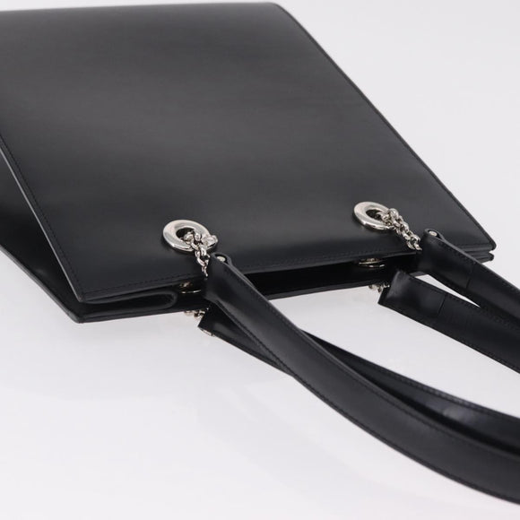 Cartier PANTHERE Shoulder Bag Leather Black Silver Auth 208103V