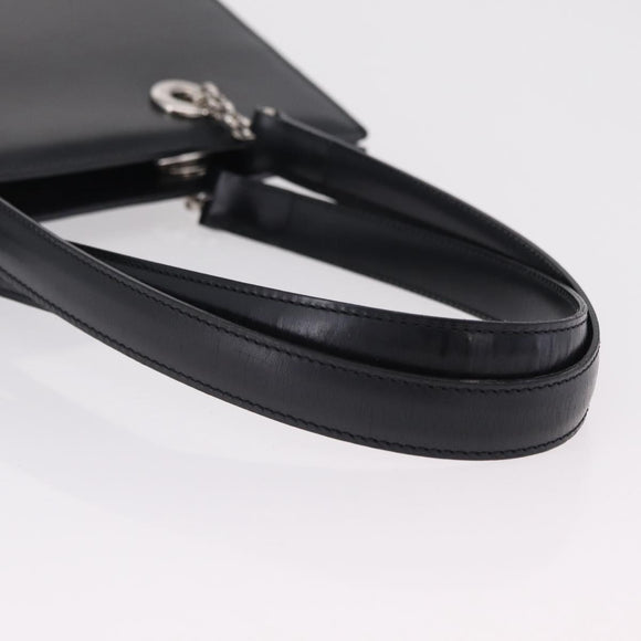 Cartier PANTHERE Shoulder Bag Leather Black Silver Auth 208103V