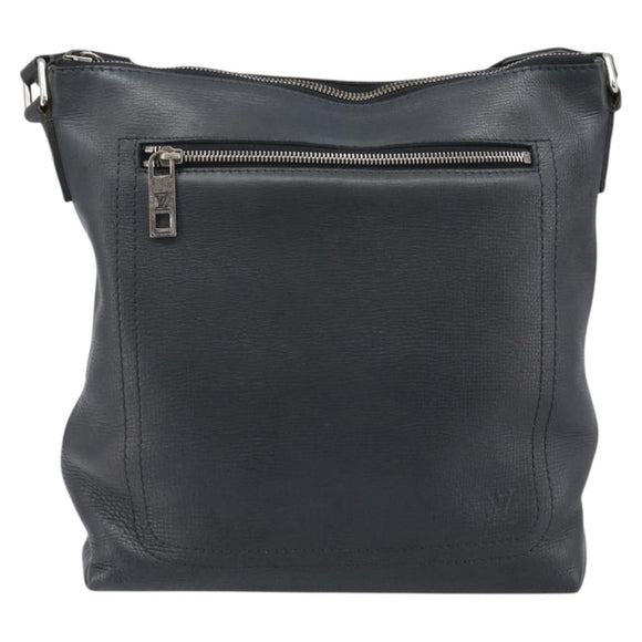 LOUIS VUITTON Utah Shawnee MM Shoulder Bag Leather Gray M94017 LV Auth 208104A