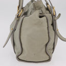 Miu Miu Vitellolux Tote Bag Leather Ivory Gold Tone Auth 208105V-4