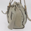 Miu Miu Vitellolux Tote Bag Leather Ivory Gold Tone Auth 208105V-5