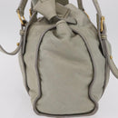 Miu Miu Vitellolux Tote Bag Leather Ivory Gold Tone Auth 208105V-6