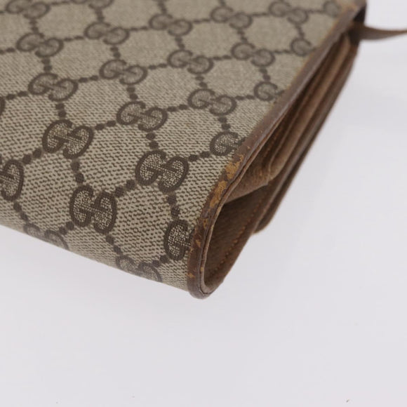GUCCI GG Supreme Shoulder Bag PVC Beige Gold Tone 94 02 050 Auth 208106