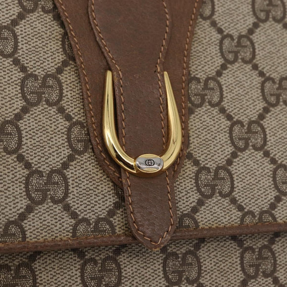 GUCCI GG Supreme Shoulder Bag PVC Beige Gold Tone 94 02 050 Auth 208106