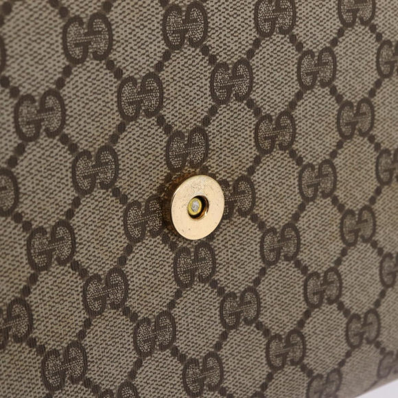 GUCCI GG Supreme Shoulder Bag PVC Beige Gold Tone 94 02 050 Auth 208106