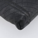 Bottega Veneta Shoulder Bag Leather Black Gold Tone Auth 208108A-17