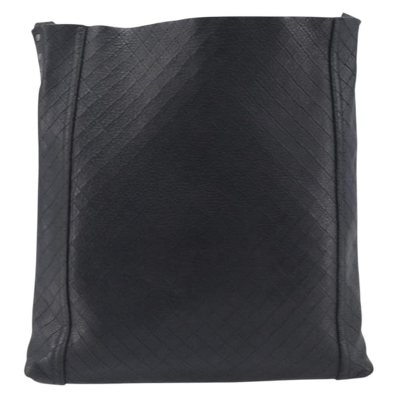 Bottega Veneta Shoulder Bag Leather Black Gold Tone Auth 208108A