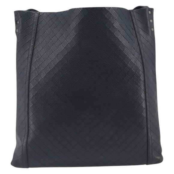 Bottega Veneta Shoulder Bag Leather Black Gold Tone Auth 208108A
