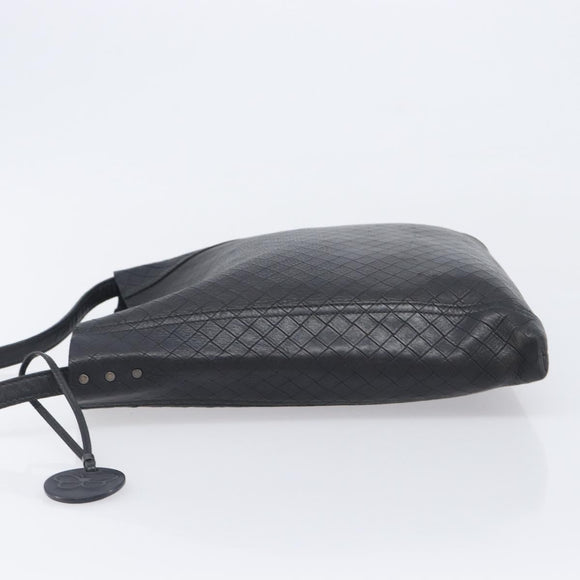 Bottega Veneta Shoulder Bag Leather Black Gold Tone Auth 208108A