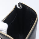 Valentino Rock Studs Clutch Bag Leather Black Gold Tone Auth 208109V-19