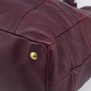 Saint Laurent Tote Bag Leather Purple Gold Auth 208111V-15