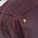 Saint Laurent Tote Bag Leather Purple Gold Auth 208111V-16