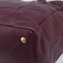 Saint Laurent Tote Bag Leather Purple Gold Auth 208111V-17