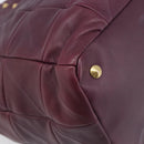 Saint Laurent Tote Bag Leather Purple Gold Auth 208111V-8