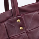 Saint Laurent Tote Bag Leather Purple Gold Auth 208111V-18