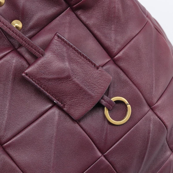 Saint Laurent Tote Bag Leather Purple Gold Auth 208111V