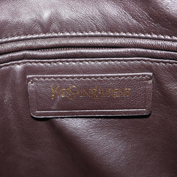 Saint Laurent Tote Bag Leather Purple Gold Auth 208111V