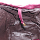 Saint Laurent Tote Bag Leather Purple Gold Auth 208111V-20