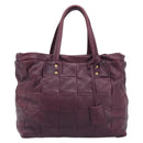 Saint Laurent Tote Bag Leather Purple Gold Auth 208111V-13