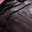 Saint Laurent Tote Bag Leather Purple Gold Auth 208111V-22