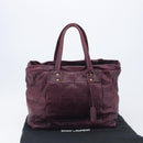 Saint Laurent Tote Bag Leather Purple Gold Auth 208111V-12