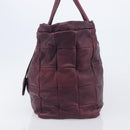 Saint Laurent Tote Bag Leather Purple Gold Auth 208111V-3