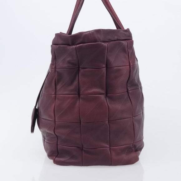 Saint Laurent Tote Bag Leather Purple Gold Auth 208111V